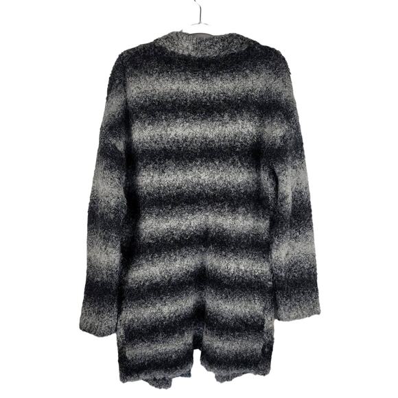 Rachel Zoe Los Angeles Wool/Alpaca Blend Black/Gray Open Cardigan Sweater M - Picture 2 of 5